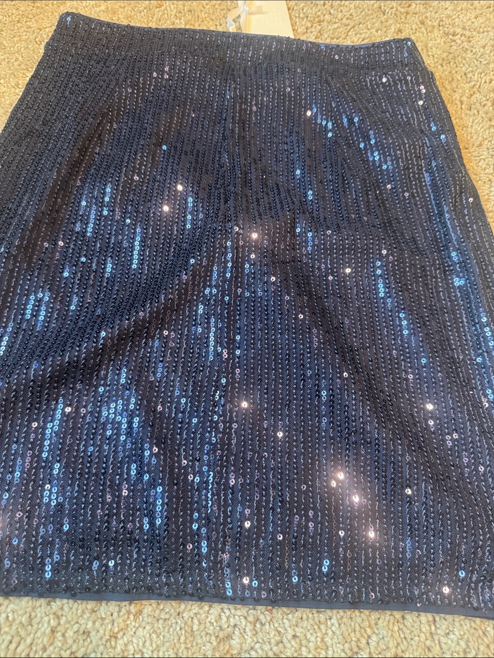 Grace Karin Navy Sequin Mini Skirt with Side Buttons - Picture 4 of 4